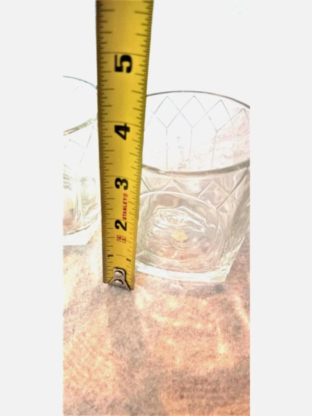 Crown Royal Etched Whiskey Rocks Glasses Set of 2 Diamond Pattern Heavy Barware